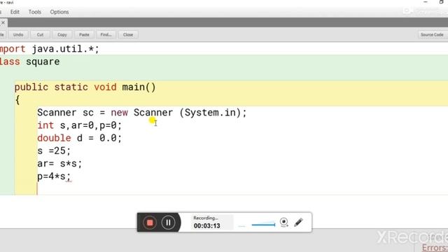 Write a program in java to find the area,perimeter and the diagonal of a square смотреть онлайн