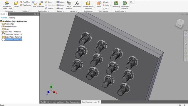 Adding Nuts and Washers to Studs in Autodesk Inventor смотреть онлайн