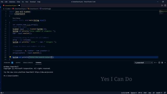 LinearSearch | Java Program | Yes I Can Do смотреть онлайн