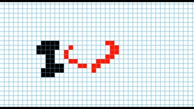 Как нарисовать надпись I love you по клеточкам смотреть онлайн