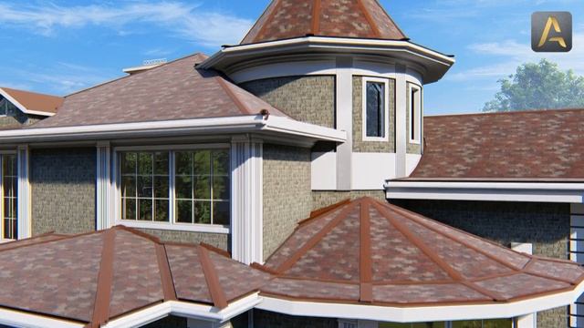 Красивый дом в викторианском стиле. Проект дома с цокольным этажом, террасой и вторым светом смотреть онлайн