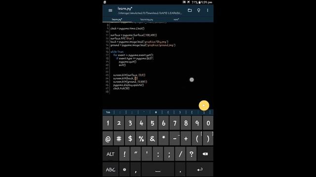 Pygame DEVLOG-1 | Pygame practice in Android | PlaycodeFusion | #pygame #python #dev смотреть онлайн
