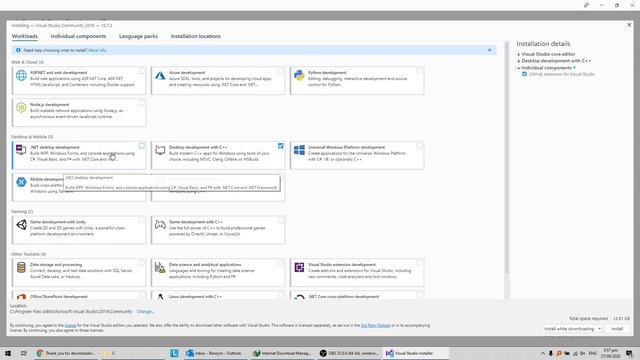 Visual Studio Community Edition Installation (2019) for C++ Programming смотреть онлайн