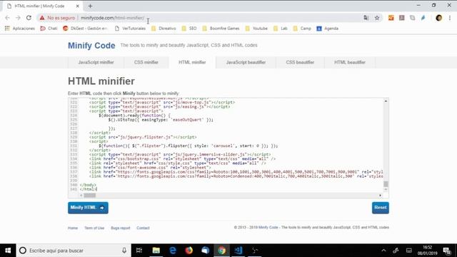 Minificar (minify) html para un mejor SEO смотреть онлайн