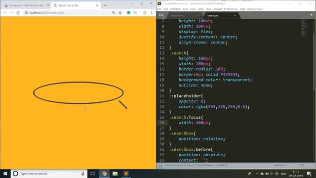 Morphing from Search Icon to Search Bar CSS | CSS Search Bars | CSS Tutorials смотреть онлайн