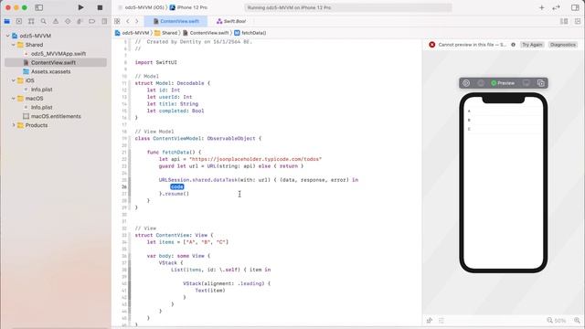SwiftUI - MVVM with ObservableObject @Published @ObservedObject to fetch JSON data смотреть онлайн
