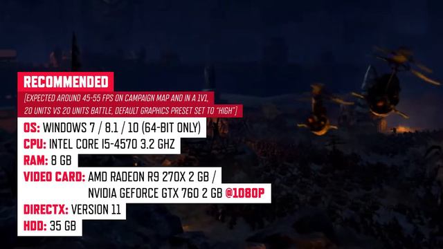 Total War: Warhammer - System requirements смотреть онлайн