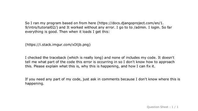 Django : Django: OperationalError at /admin/ смотреть онлайн