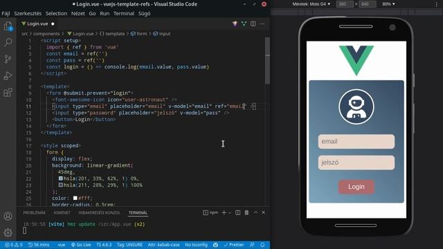 Vuejs DOM elérés template ref-fel смотреть онлайн