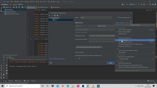 Fix JavaFX runtime components are missing and are required to run this application in IntelliJ IDEA смотреть онлайн