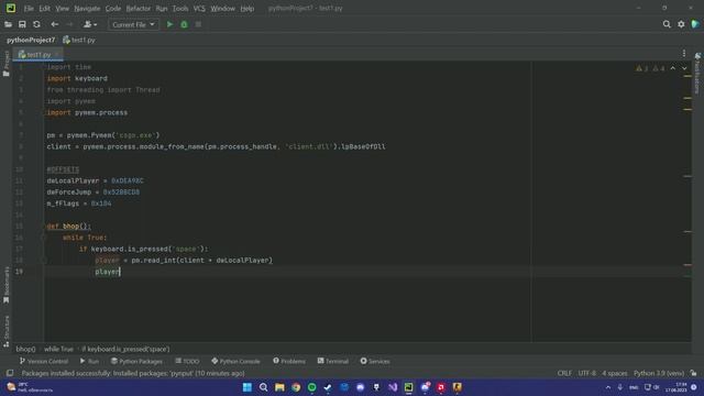 EXTERNAL BHOP ДЛЯ CS:GO НА PYTHON | PYTHON EXTERNAL BHOP CHEAT смотреть онлайн