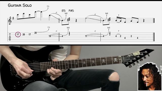 METALLICA - THROUGH THE NEVER (Guitar cover with TAB | Lesson) смотреть онлайн