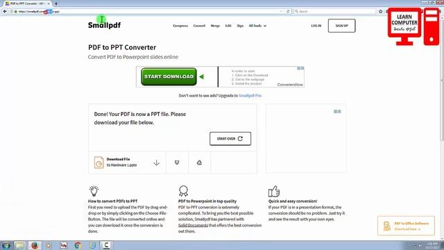 How to convert Excel to PDF to JPG , PPT to PDF online telugu #4 | Free Online PDF Converter Telugu смотреть онлайн