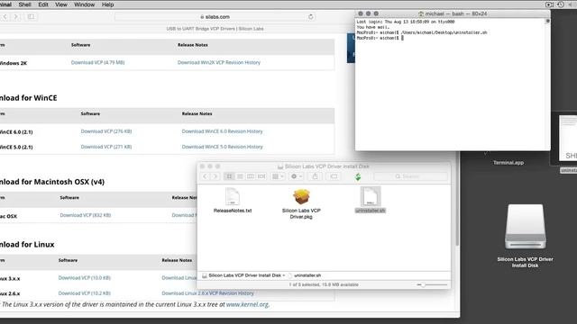 How to uninstall the CP210x USB to UART Bridge VCP Drivers on a Mac смотреть онлайн