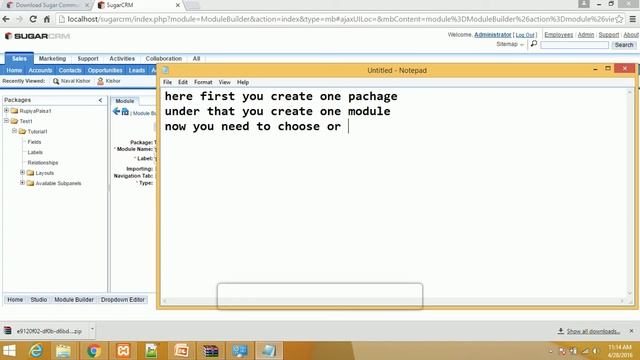 SugarCRM: How to install and make custom module for beginner. смотреть онлайн