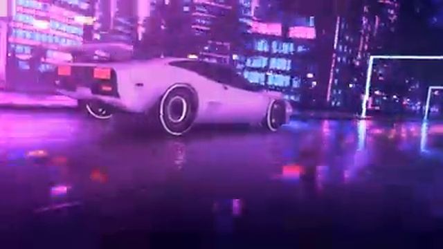 Synthwave Neon City Car Animation