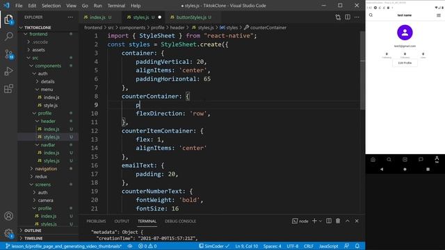 TIKTOK Clone React Native Tutorial 2021 ?? - Profile Page and Generating Thumbnails for Videos (#6 смотреть онлайн