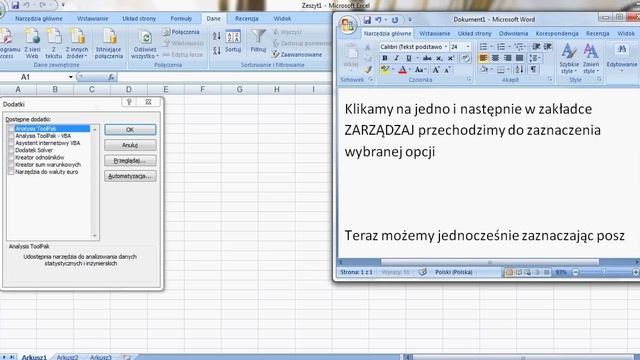 Jak zainstalować SOLVER i ANALIZĘ DANYCH w excel'u смотреть онлайн