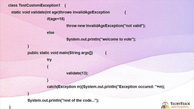 CREATING OWN EXCEPTIONS IN JAVA смотреть онлайн
