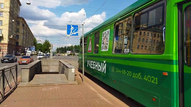 7316 вернулся в новом облике: Учебный трамвай 0538 у Выборгской СПб 13-*: ПС70 0538 по №У (24.05.23 смотреть онлайн