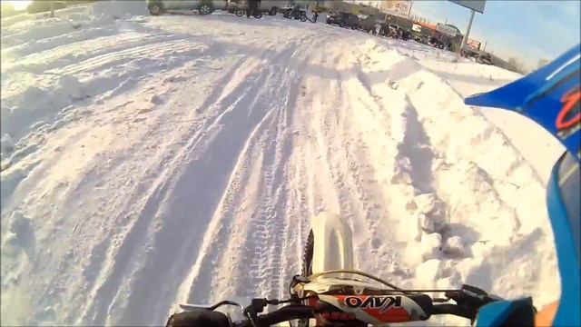 Зимние покатушки на питах Pitbike,  Cross