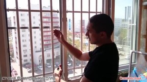 Установка москитных сеток на окна с решетками "Спокойное сердце"