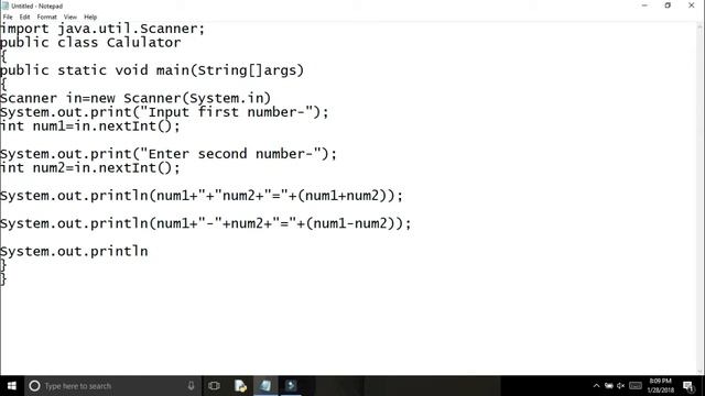 Java : program for simple calculator.(Add,sub,multiplication,div.mod.) [CMD] смотреть онлайн