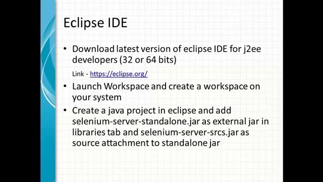 Tutorial 1: Setting up Java and Selenium WebDriver Environment with Eclipse IDE смотреть онлайн