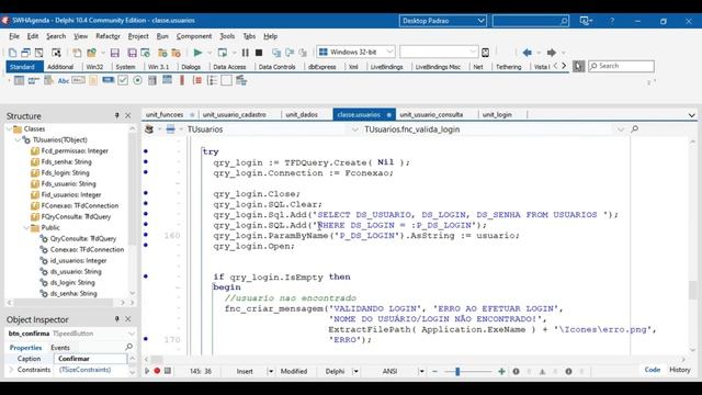 Criptografar Senha no Delphi - Sistema Completo Delphi VCL - Cadastro de Usuários Parte 07 - Aula#5 смотреть онлайн