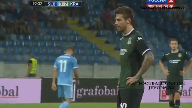 Слован - Краснодар 3:3 гол Смолова с пенальти смотреть онлайн
