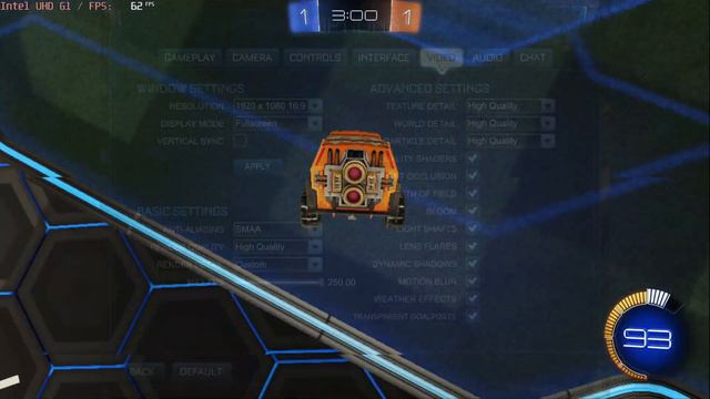 🎮 Intel UHD Graphics G1 - Rocket League gameplay benchmarks (1080p) смотреть онлайн