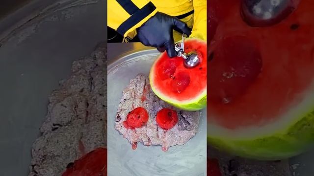 Ice cream challenge! Eggs vs watermelon ice cream rolls смотреть онлайн