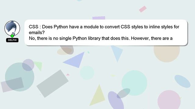CSS : Does Python have a module to convert CSS styles to inline styles for emails? смотреть онлайн