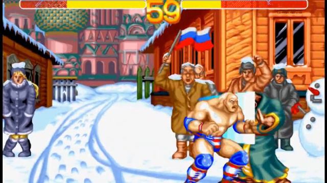 World Heroes 2 Lev 8 Muscle Power(Hulk Hogan) No Lose Playthrough