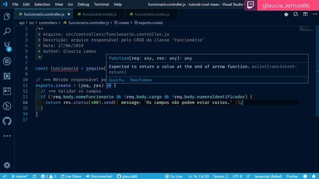 Aula 20 - Desenvolvimento da Rota 'POST' da api смотреть онлайн