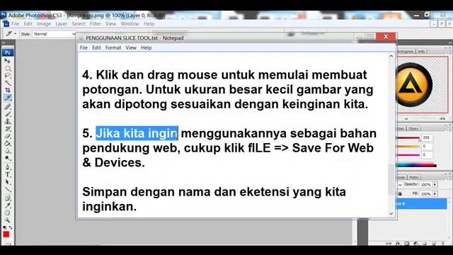 PENGGUNAAN SLICE TOOL PADA PHOTOSHOP смотреть онлайн
