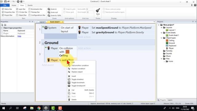 Construct 2 : นินจาวิ่งบนพื้นและเคลื่อนที่บนเพดาน смотреть онлайн