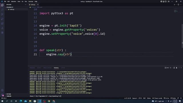 Making Python To Speak ( in 9 lines of code ) | Using Pyttsx3 | Python Tutorial | Mr.Lazy Programme смотреть онлайн