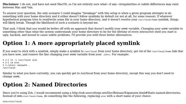 Will setting the $HOME variable to a symlink of my current home cause any issues? смотреть онлайн