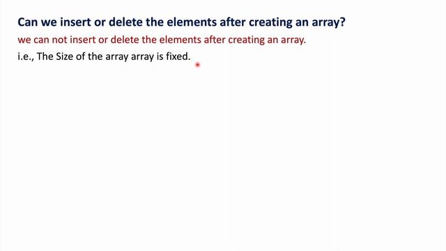 Can we insert or delete the elements after creating an array? смотреть онлайн