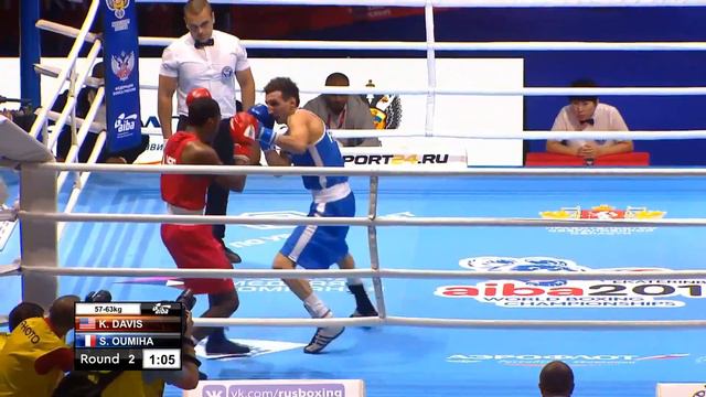 Quarterfinals (63kg) DAVIS Keyshawn (USA) vs OUMIHA Sofiane (FRA) /AIBA World 2019 смотреть онлайн