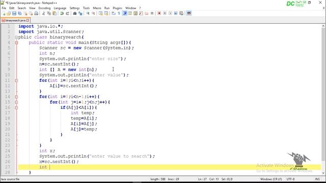 Selection Sort || Using Java