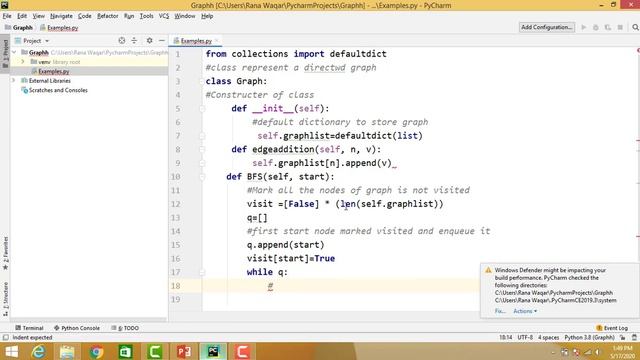 Breadth First Search Algorithm | BFS | implementation in Python 3 with Example смотреть онлайн