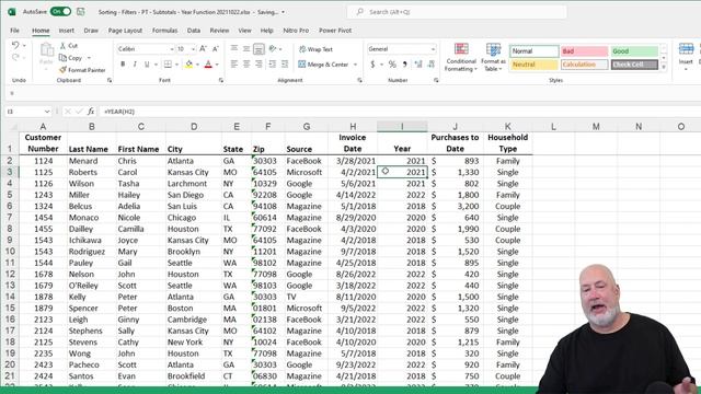 Excel YEAR Function | Excel One Minute Functions Explained смотреть онлайн