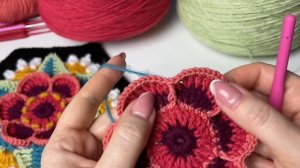 ВЯЖЕМ ЛЕГЕНДАРНЫЙ ПЛЕД КРЮЧКОМ «ЦВЕТЫ ФРИДЫ» МОТИВ 1(6) ? HOW TO CROCHET “FRIDA’s FLOWERS” BLANKET