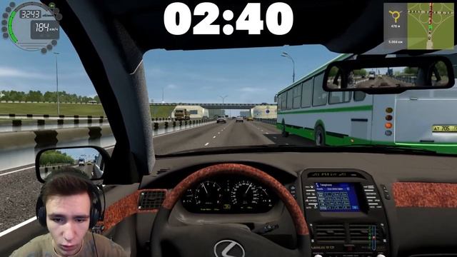 ОПАСНЫЙ ЛЕХУС! ДЕСЯТЬ КИЛОМЕТРОВ на LEXUS LS430! [ 10 КМ за 5 МИНУТ | City Car Driving ] смотреть онлайн