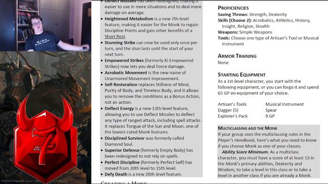 Demons Of One D&D: PHB Playtest 6 - Monk (Part 1)