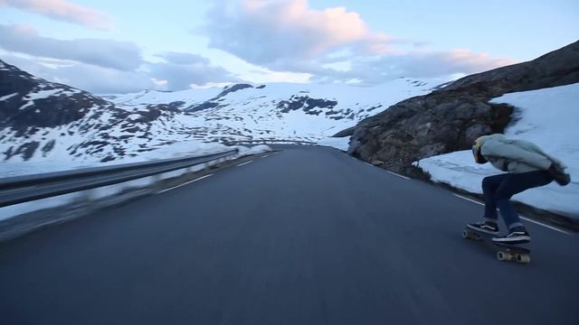 Skateboarding Down Norwegian Mountain [Dalsnibba]
