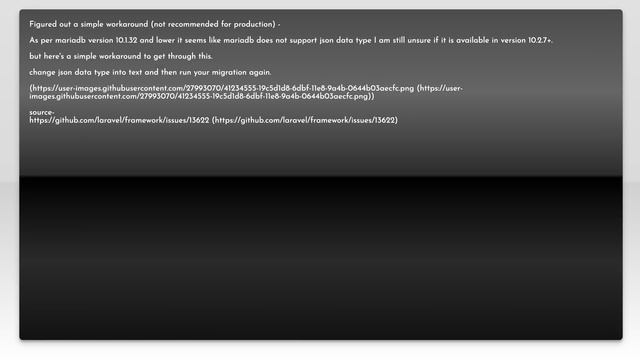 mariaDB JSON support in Laravel смотреть онлайн