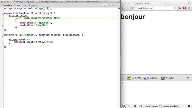 Egghead.io - AngularJS - $routeParams смотреть онлайн